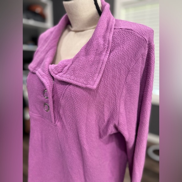 Soft Surroundings Top Women XLarge Carlile Iris Orchard Gauze Texture Pullover - Picture 2 of 6